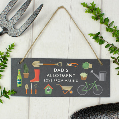 Personalised Garden Printed Hanging Slate Plaque - Personalise It!