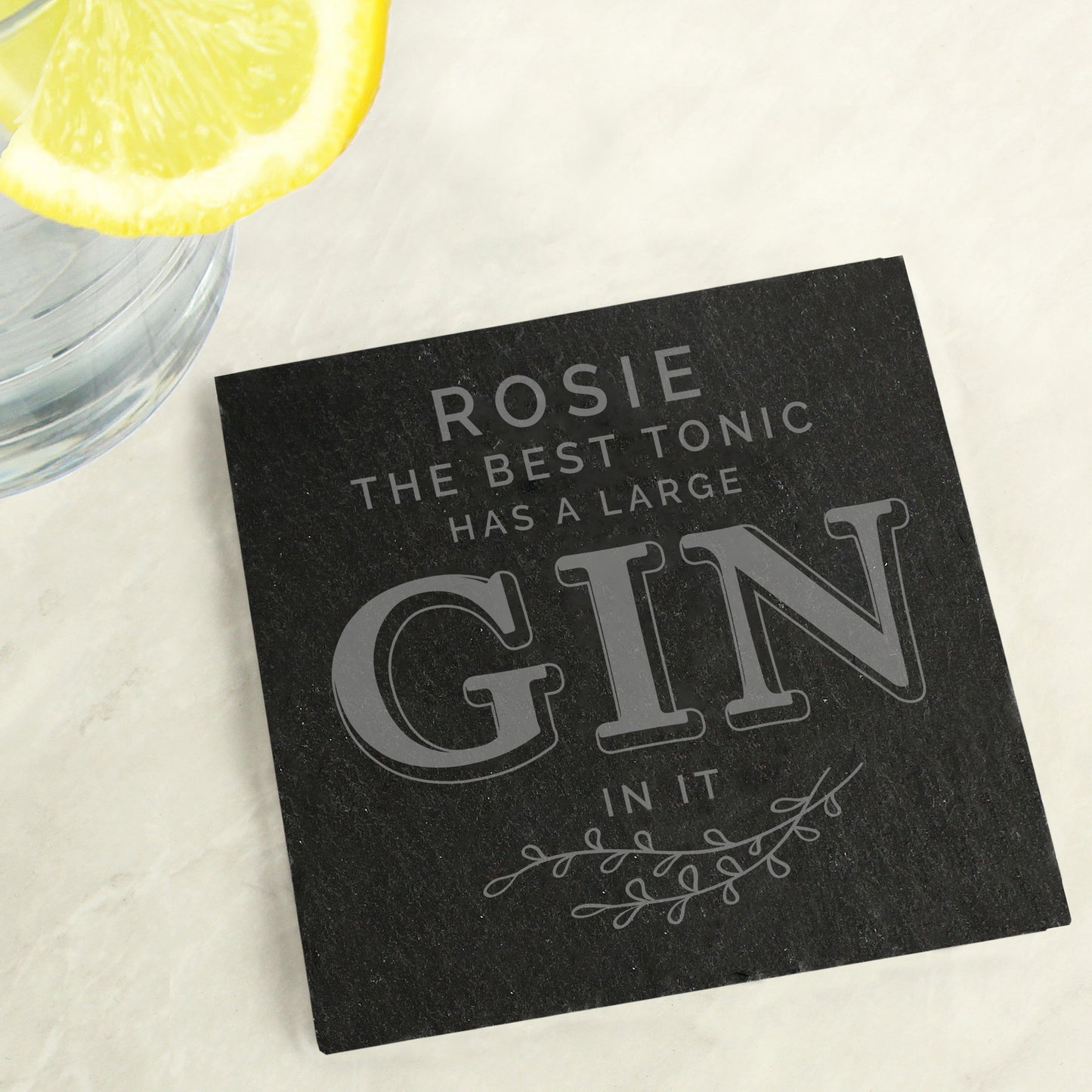 Personalised Gin & Tonic Single Slate Coaster - Personalise It!