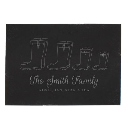 Personalised Welly Boot Family of Four Slate - Personalise It!