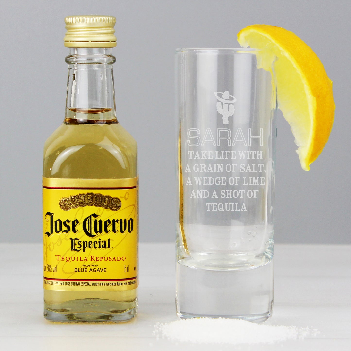 Personalised Tequila Shot Glass and Miniature Tequila - Personalise It!