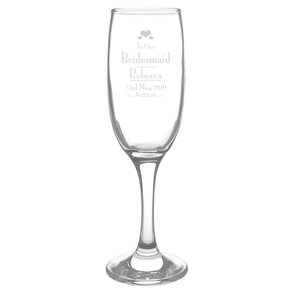 Personalised Decorative Wedding Bridesmaid Glass Flute - Personalise It!
