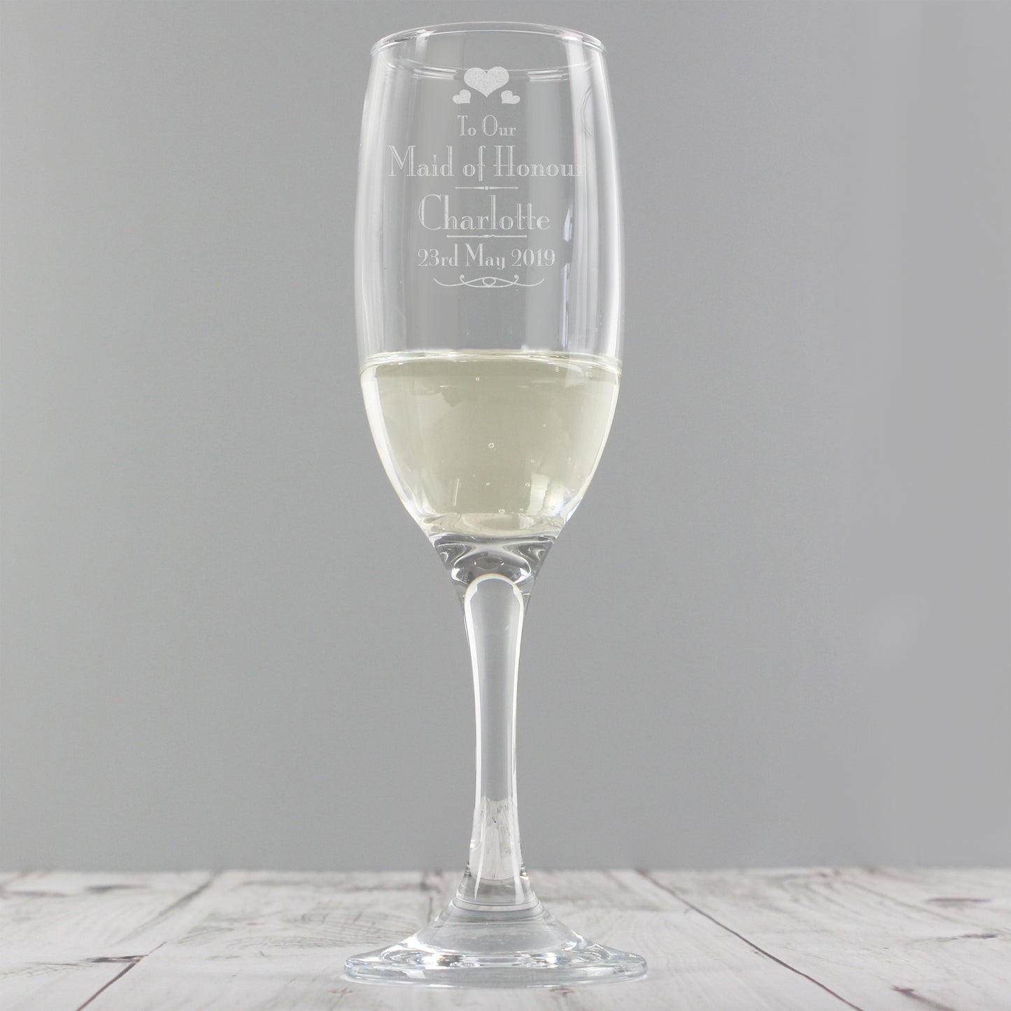Personalised Decorative Wedding Maid of Honour Glass Flute - Personalise It!