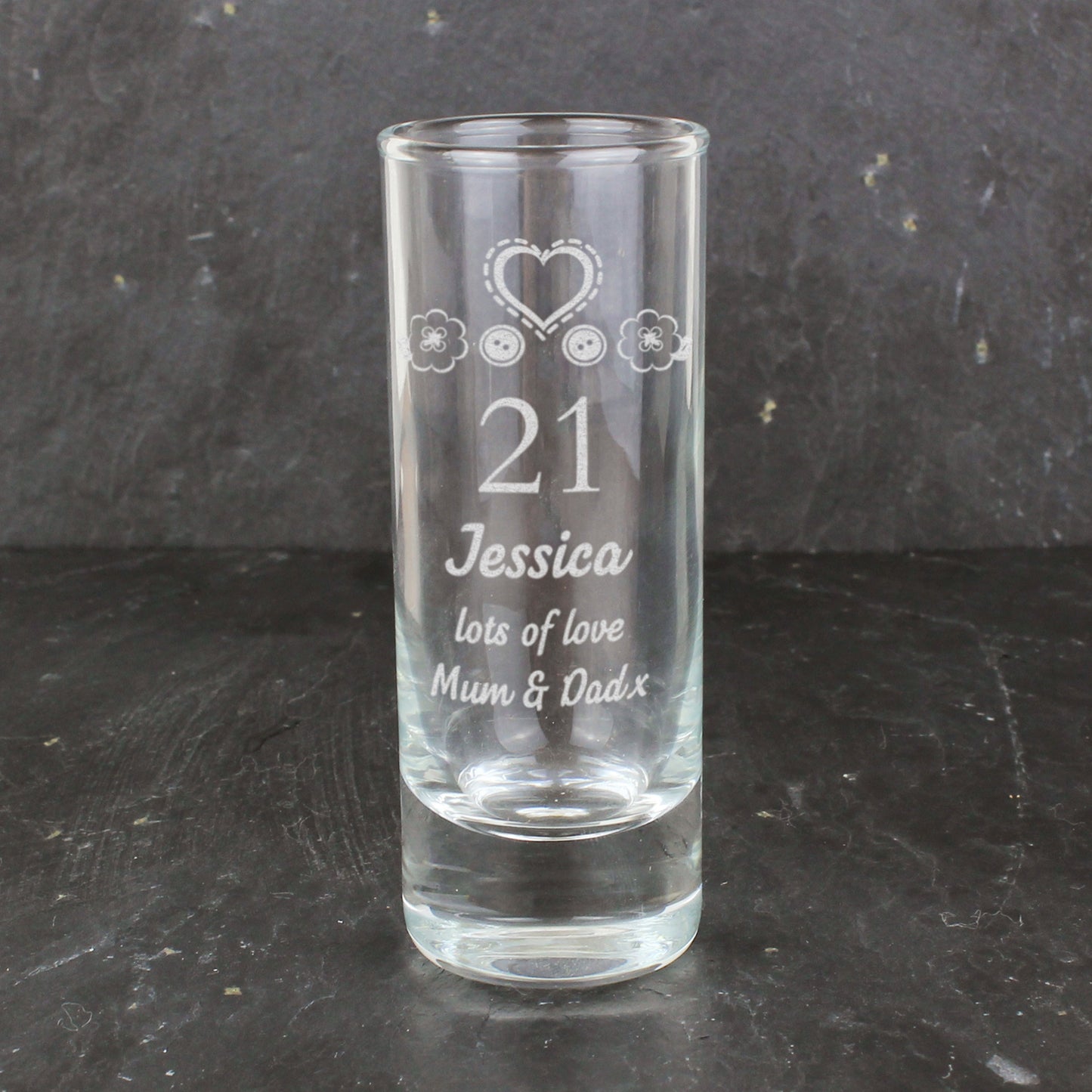 Personalised Birthday Craft Shot Glass Engraved - Personalise It!