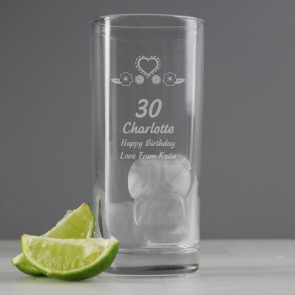 Personalised Birthday Craft Hi Ball Glass - Personalise It!