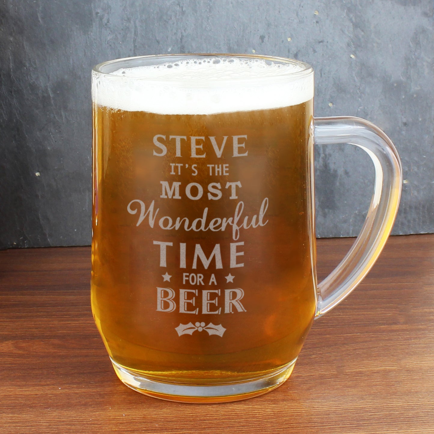 Personalised Wonderful Time For A Beer... Glass Tankard - Personalise It!