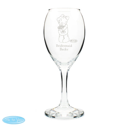 Personalised Me To You Wedding Female Wine Glass - Personalise It!
