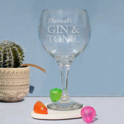 Personalised Gin & Tonic Balloon Glass - Personalise It!