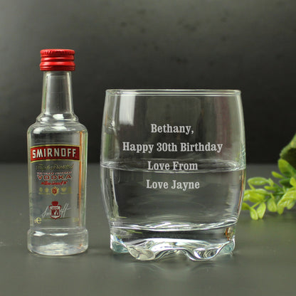 Personalised Tumbler and Smirnoff Vodka Miniature Set - Personalise It!