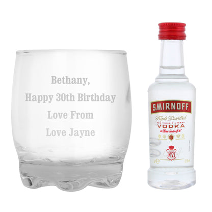 Personalised Tumbler and Smirnoff Vodka Miniature Set - Personalise It!