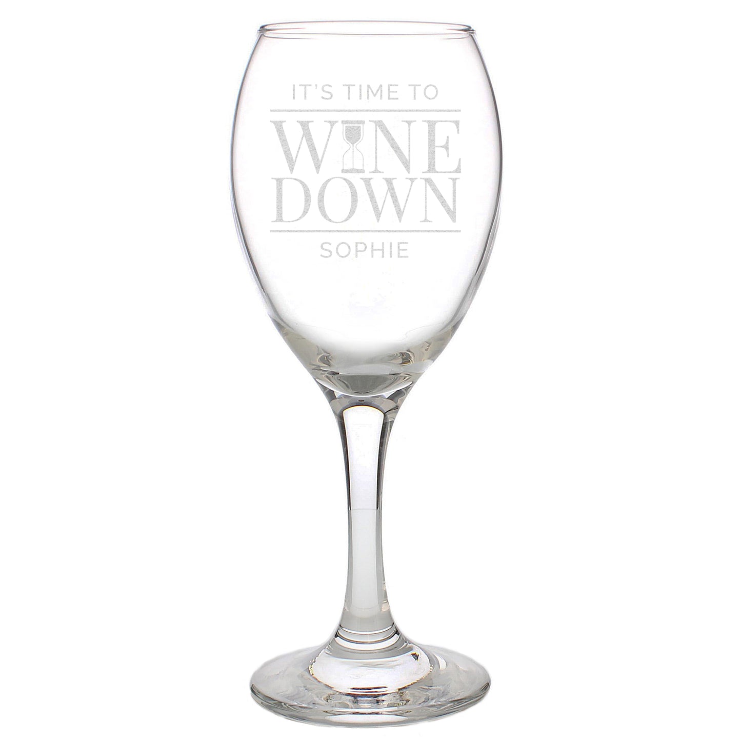 Personalised 'It's Time to Wine Down' Wine Glass - Personalise It!
