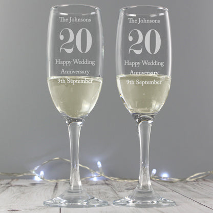 Personalised Anniversary Pair of Flutes with Gift Box - Personalise It!
