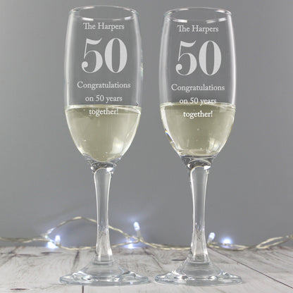 Personalised Anniversary Pair of Flutes with Gift Box - Personalise It!
