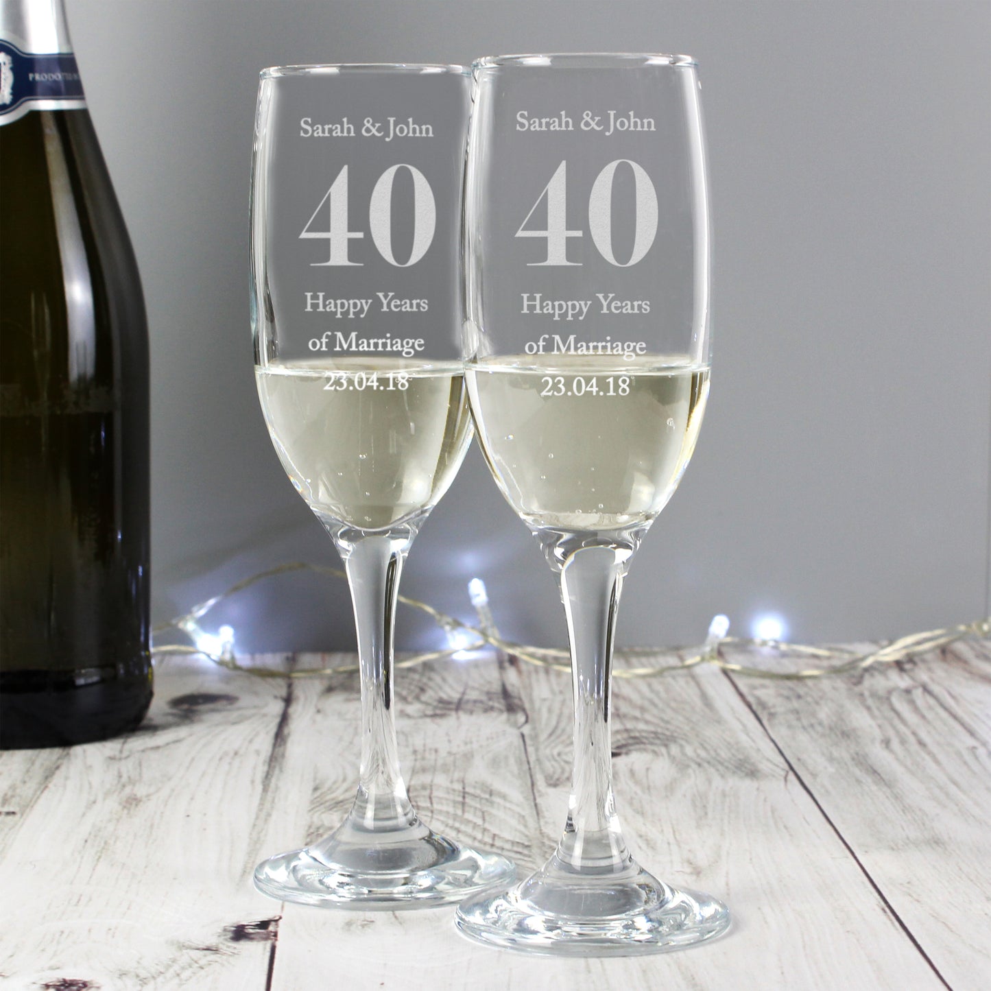 Personalised Anniversary Pair of Flutes with Gift Box - Personalise It!