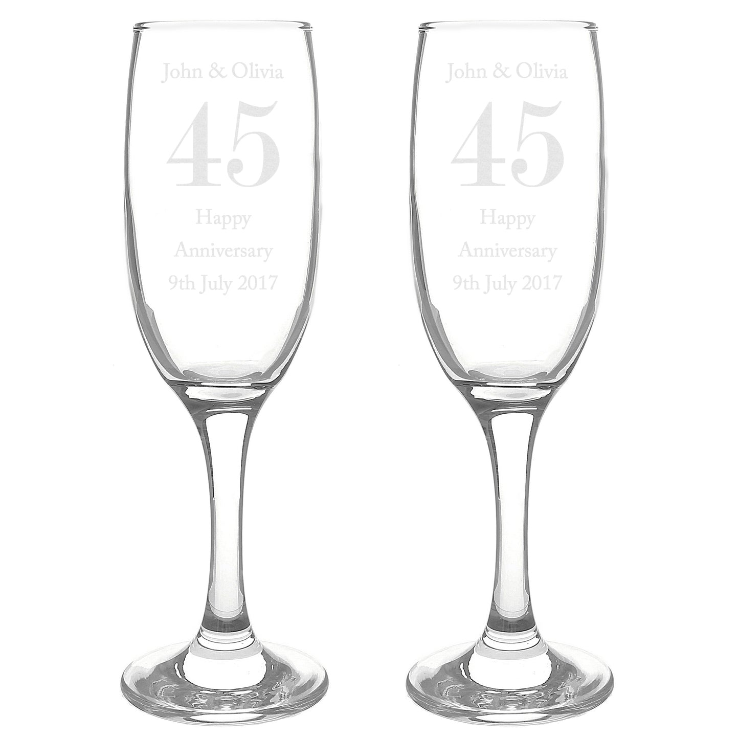 Personalised Anniversary Pair of Flutes with Gift Box - Personalise It!