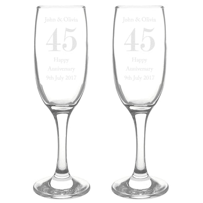 Personalised Anniversary Pair of Flutes with Gift Box - Personalise It!