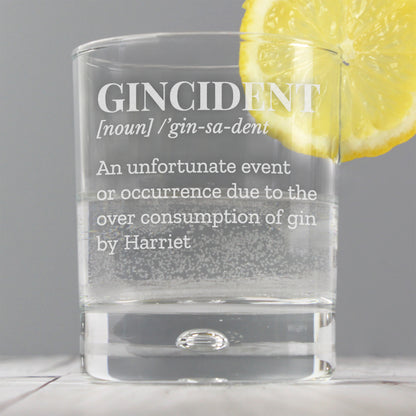 Personalised Gincident Tumbler Bubble Glass - Personalise It!