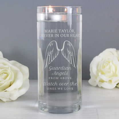 Personalised Guardian Angel Wings Floating Candle Holder - Personalise It!