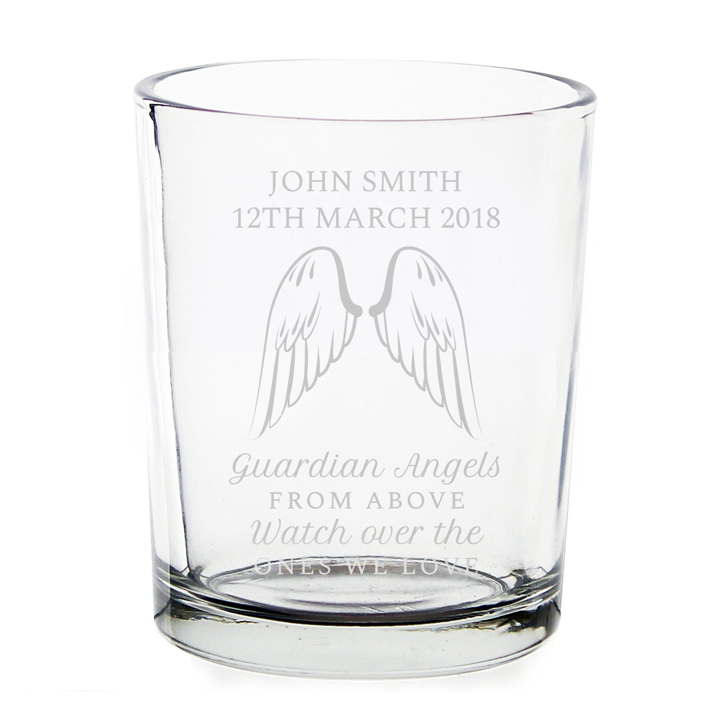 Personalised Guardian Angel Wings Votive Candle Holder - Personalise It!