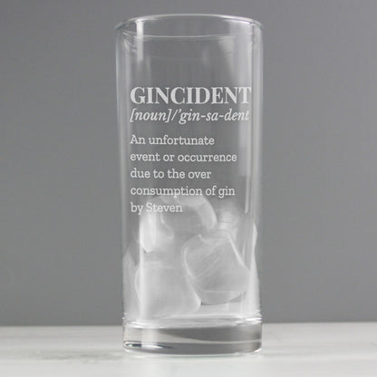 Personalised Gincident Hi Ball Glass - Personalise It!
