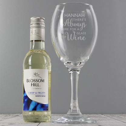 Personalised White Wine & 'Always Time for Wine' Glass Set - Personalise It!