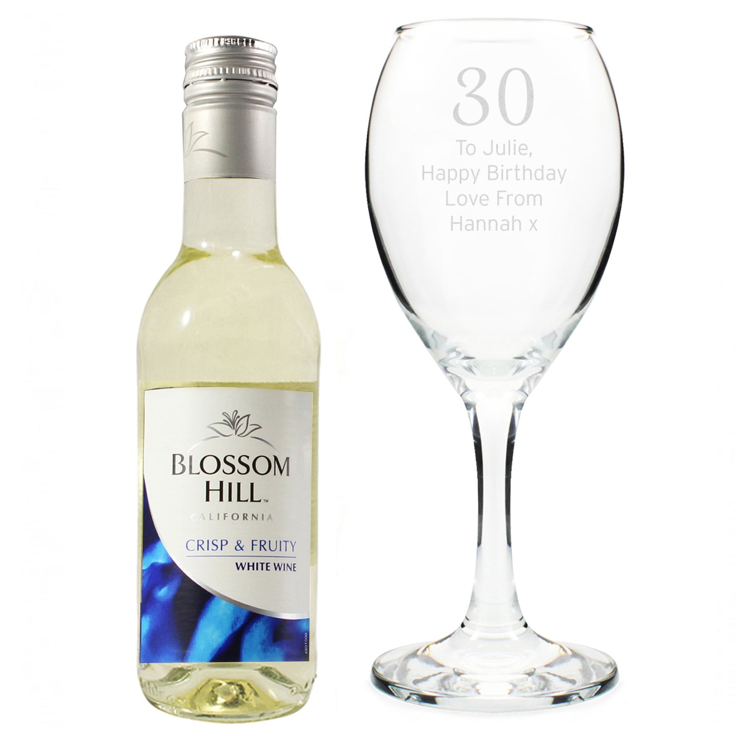 Personalised White Wine & Big Age Wine Glass Set - Personalise It!