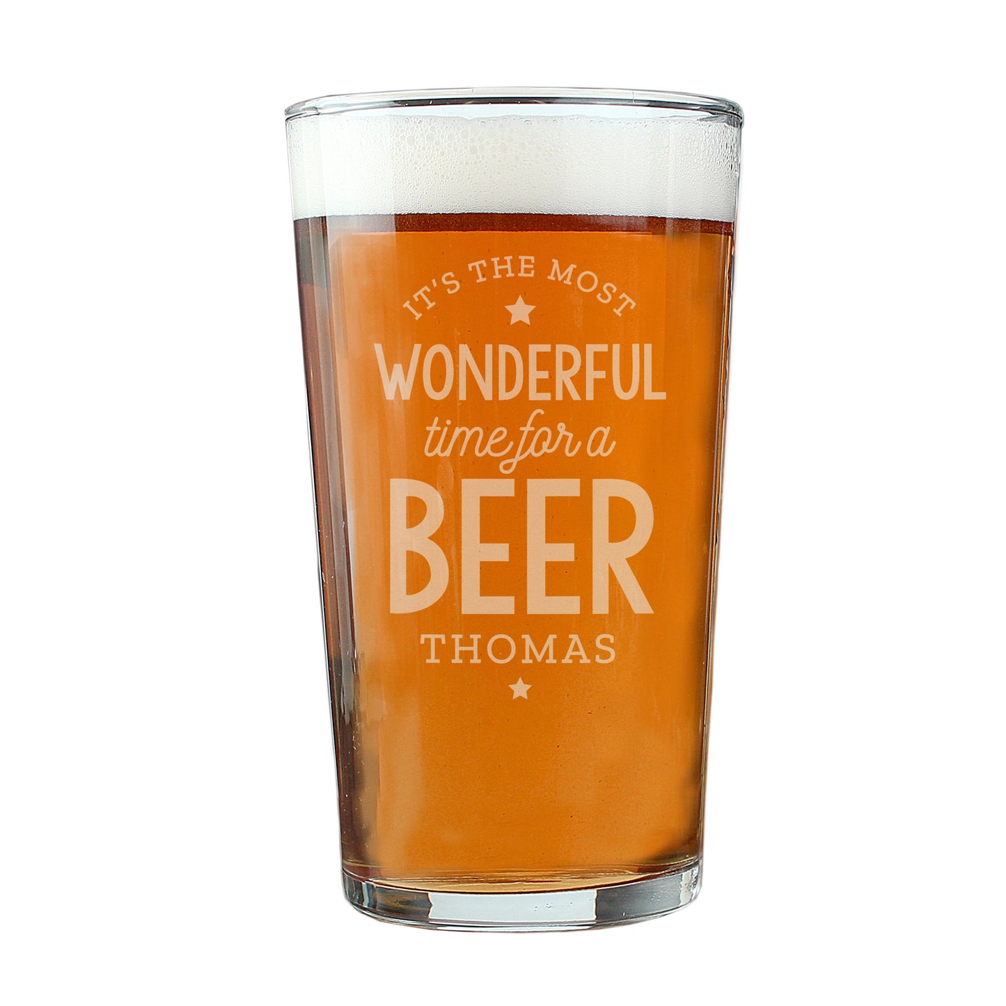 Personalised Wonderful Time For A Beer Pint Glass - Personalise It!