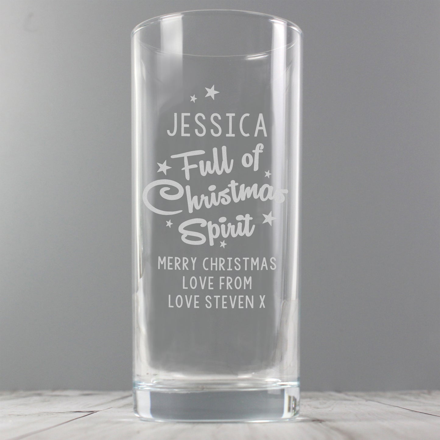 Personalised Full Of Christmas Spirit Hi Ball Glass - Personalise It!