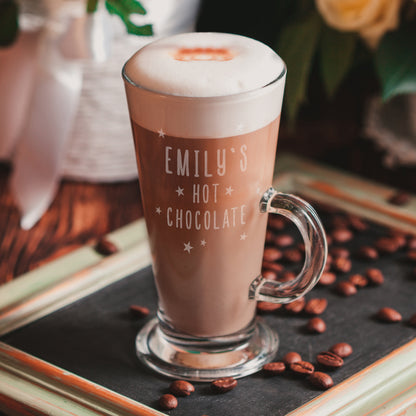 Personalised Stars Hot Chocolate Latte Glass - Personalise It!