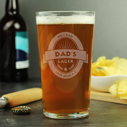 Personalised Beer Label Father's Day Pint Glass - Personalise It!