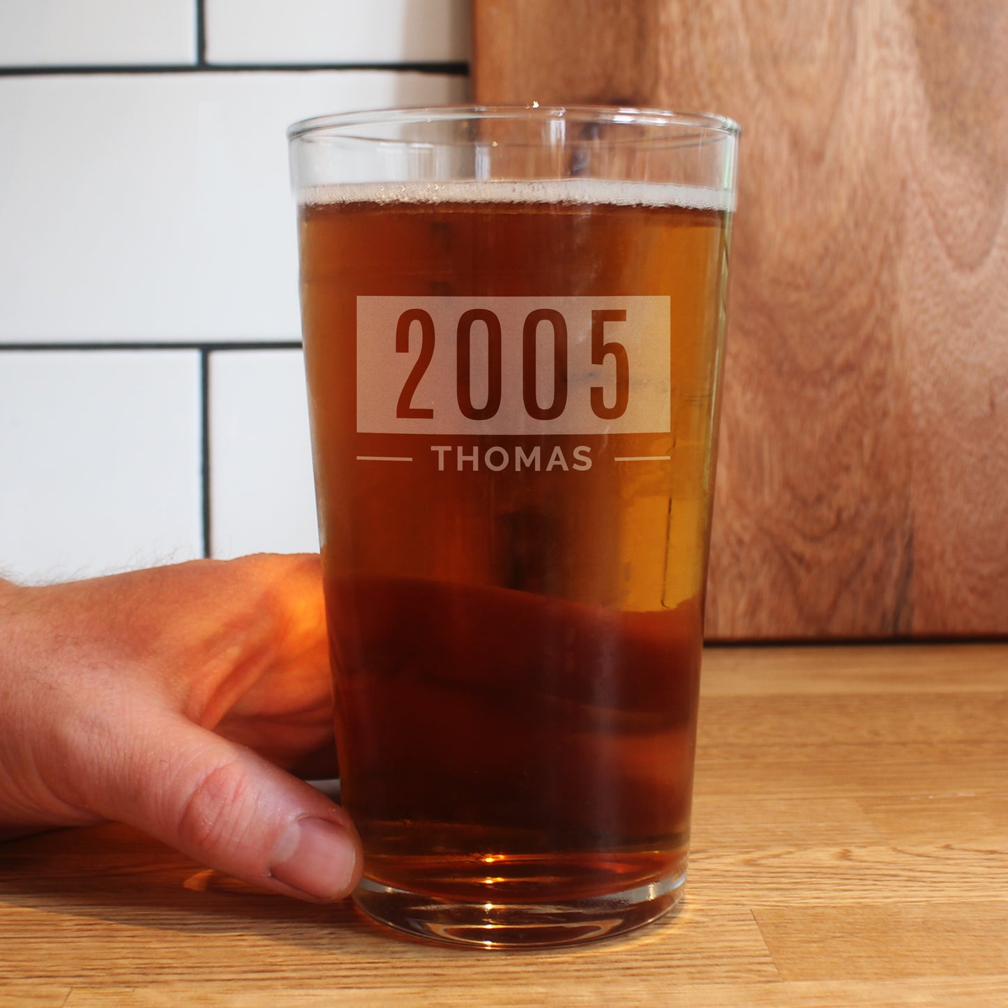 Personalised Name & Date Father's Day Pint Glass - Personalise It!