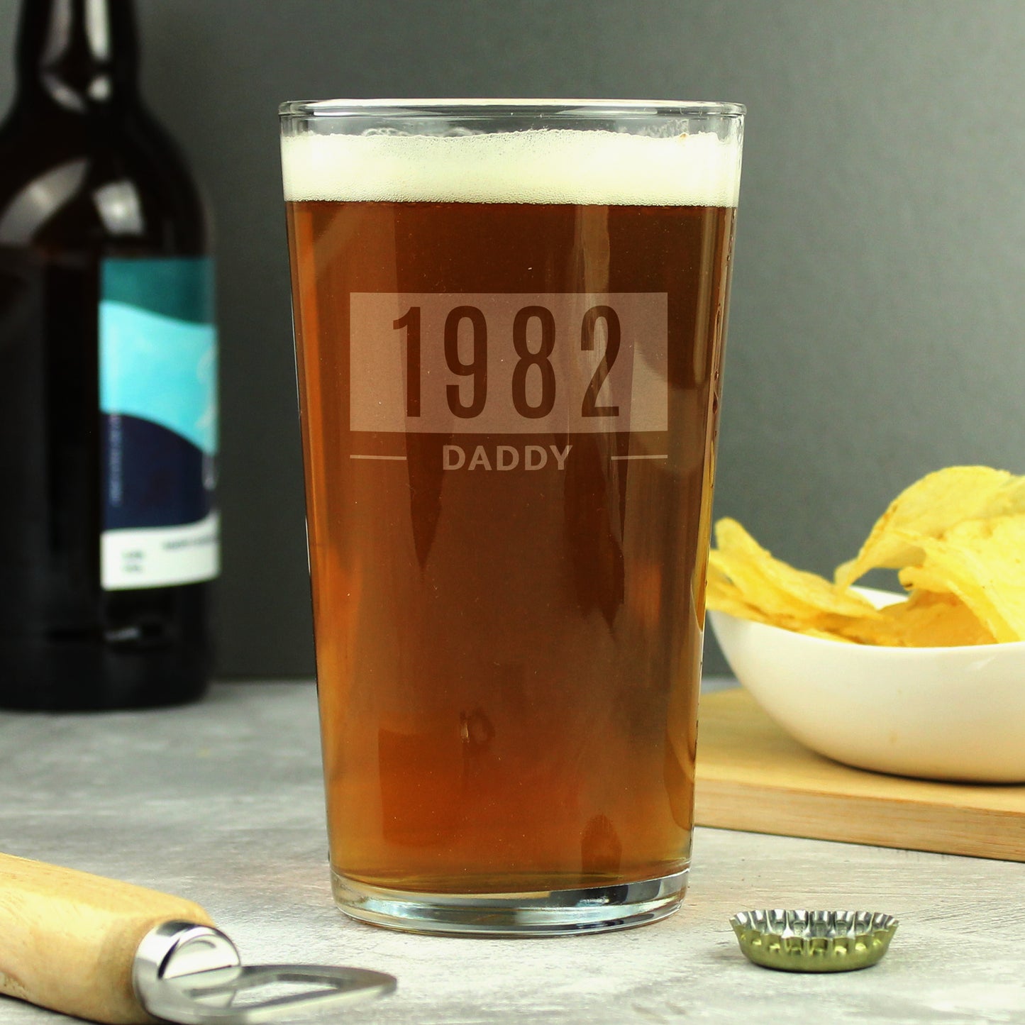 Personalised Name & Date Father's Day Pint Glass - Personalise It!