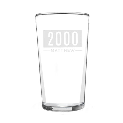 Personalised Name & Date Father's Day Pint Glass - Personalise It!