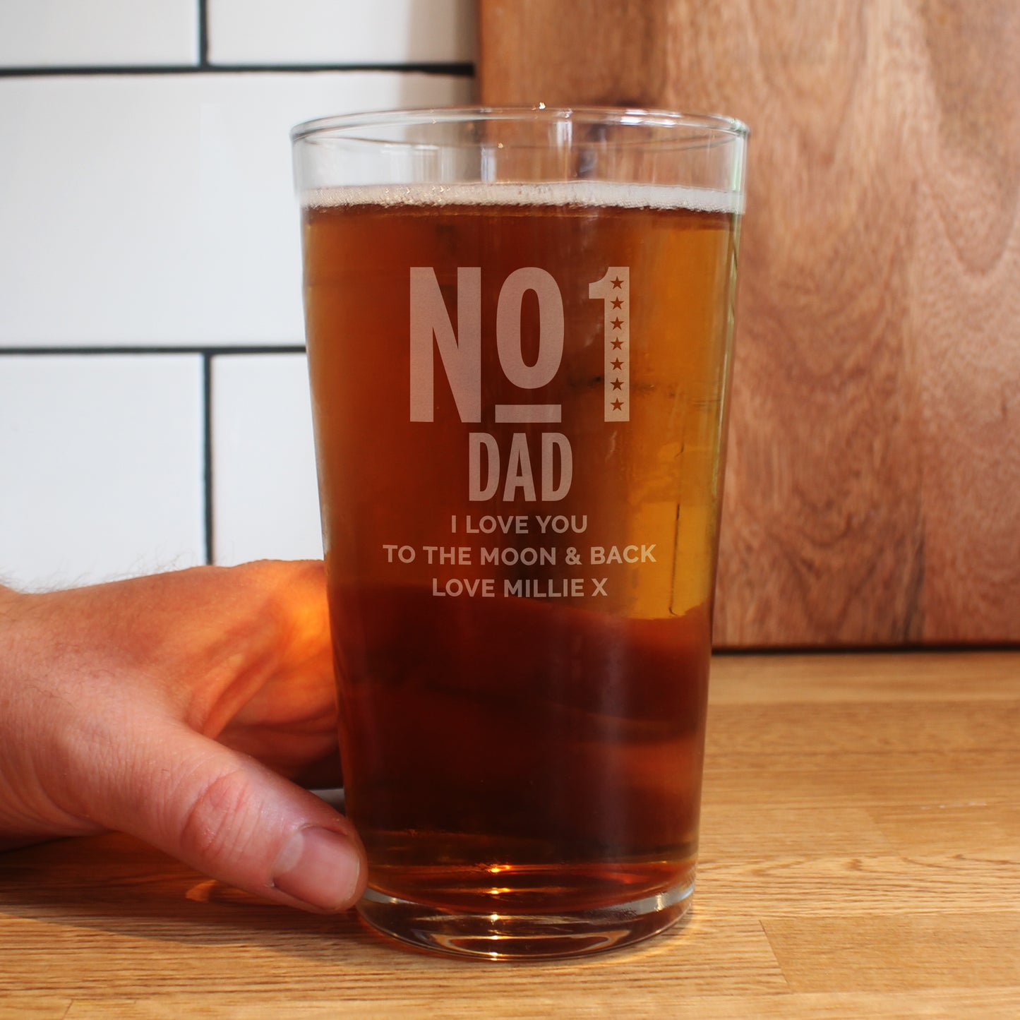 Personalised No. 1 Father's Day Pint Glass - Personalise It!