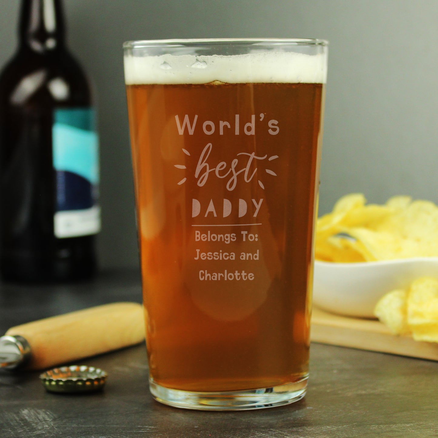 Personalised World's Best Father's Day Pint Glass - Personalise It!