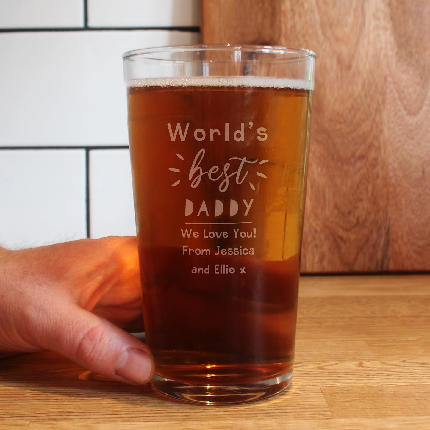 Personalised World's Best Father's Day Pint Glass - Personalise It!