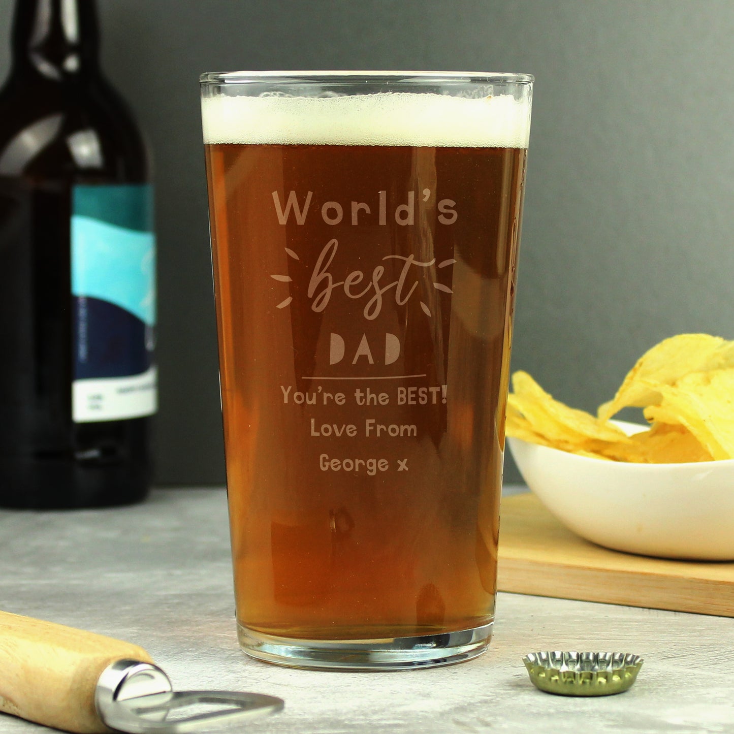 Personalised World's Best Father's Day Pint Glass - Personalise It!