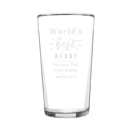 Personalised World's Best Father's Day Pint Glass - Personalise It!