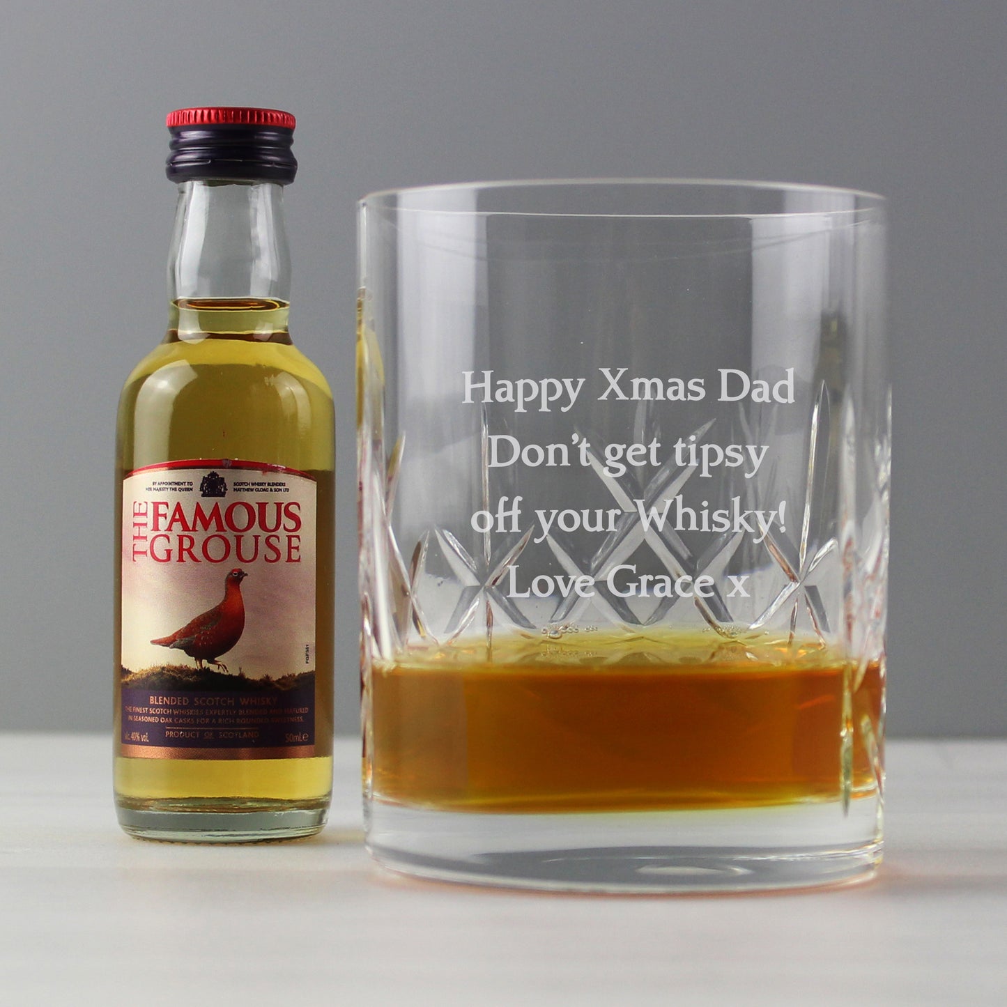 Personalised Cut Crystal & Whisky Gift Set - Personalise It!