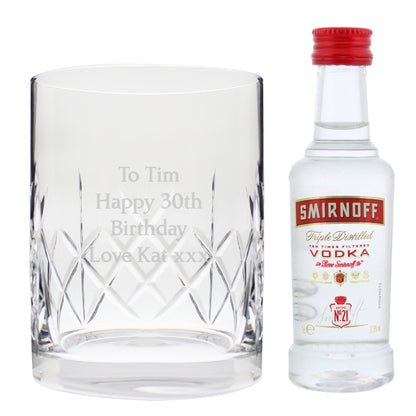 Personalised Cut Crystal & Vodka Gift Set - Personalise It!