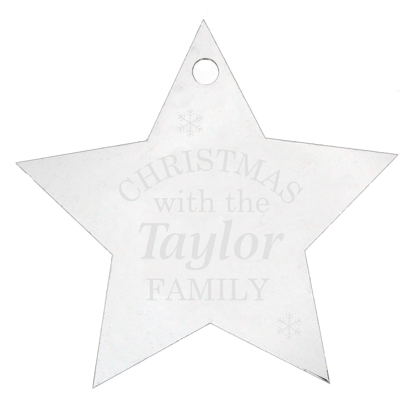 Personalised Acrylic Christmas Star Decoration - Personalise It!