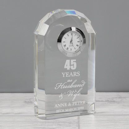 Personalised Anniversary Crystal Clock - Personalise It!