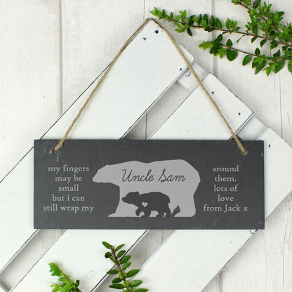 Personalised Bear Slate Door Plaque - Personalise It!