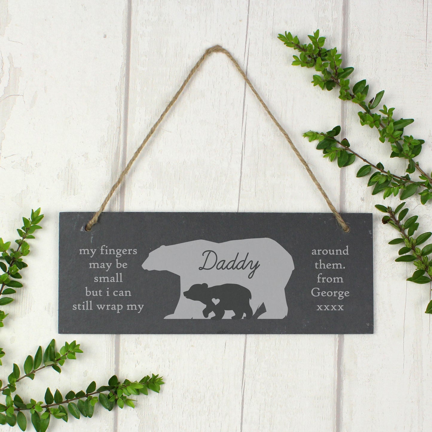 Personalised Bear Slate Door Plaque - Personalise It!
