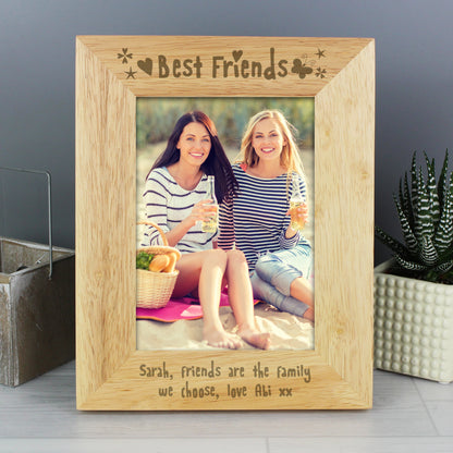 Personalised Best Friends 5x7 Wooden Photo Frame - Personalise It!
