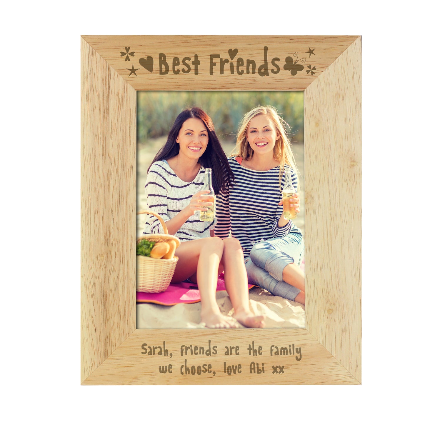 Personalised Best Friends 5x7 Wooden Photo Frame - Personalise It!