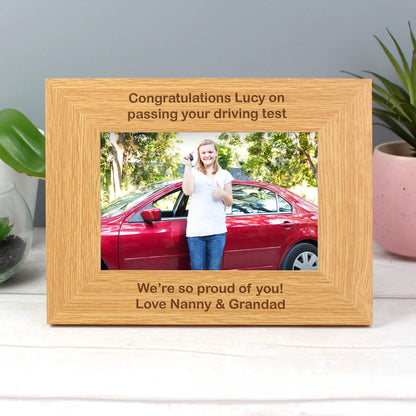 Personalised Long Message 6x4 Landscape Oak Finish Photo Frame - Personalise It!