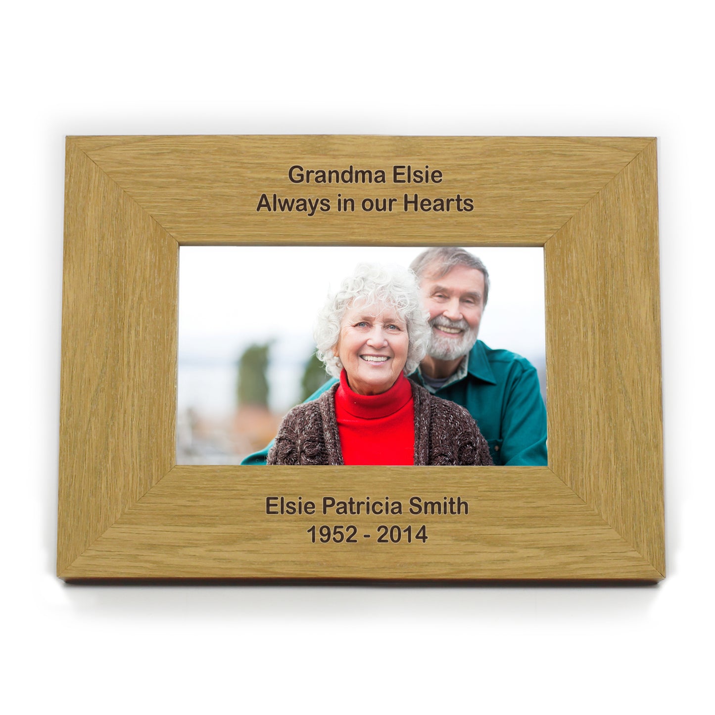 Personalised Long Message 6x4 Landscape Oak Finish Photo Frame - Personalise It!