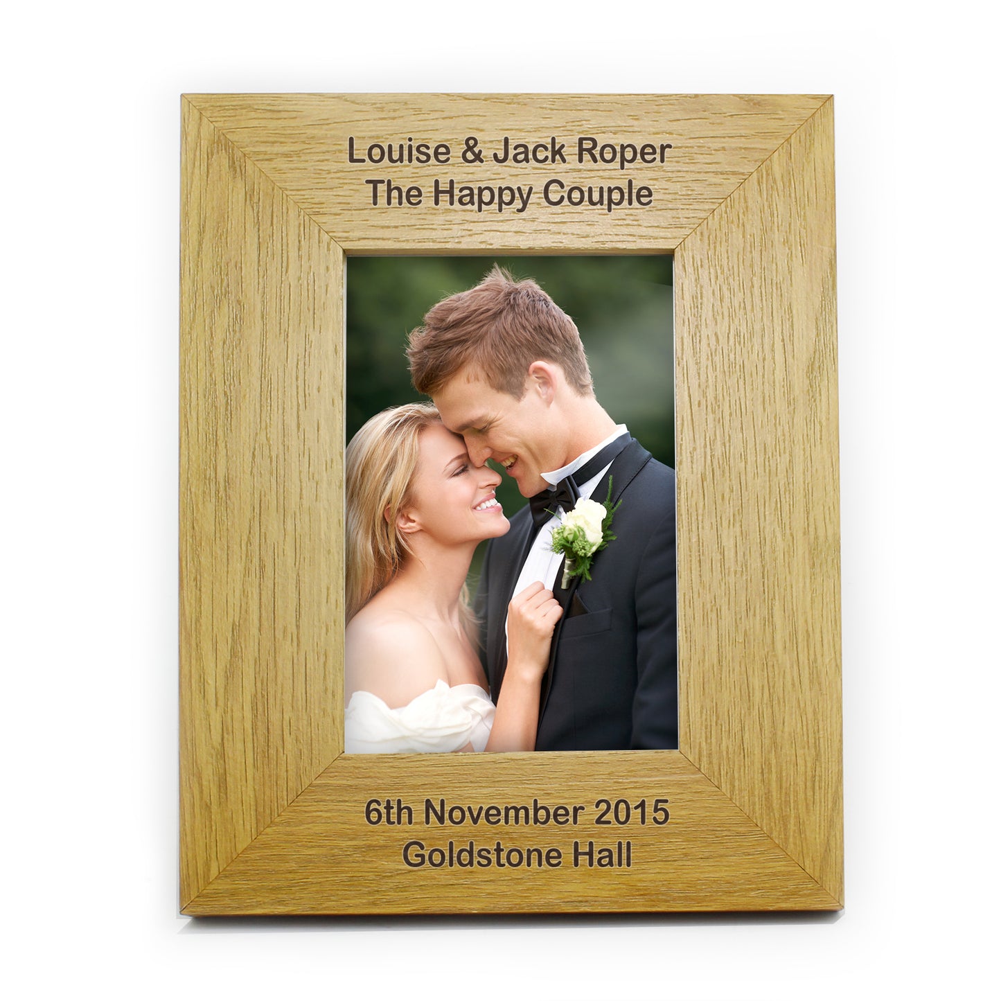 Personalised Long Message 4x6 Oak Finish Photo Frame - Personalise It!