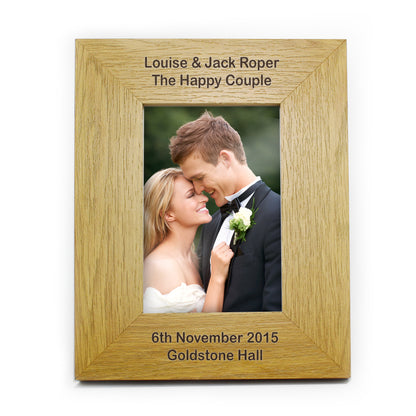 Personalised Long Message 4x6 Oak Finish Photo Frame - Personalise It!