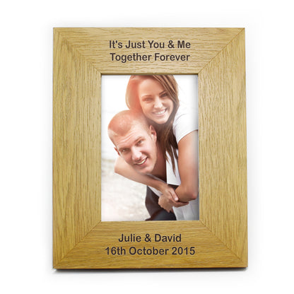 Personalised Long Message 4x6 Oak Finish Photo Frame - Personalise It!